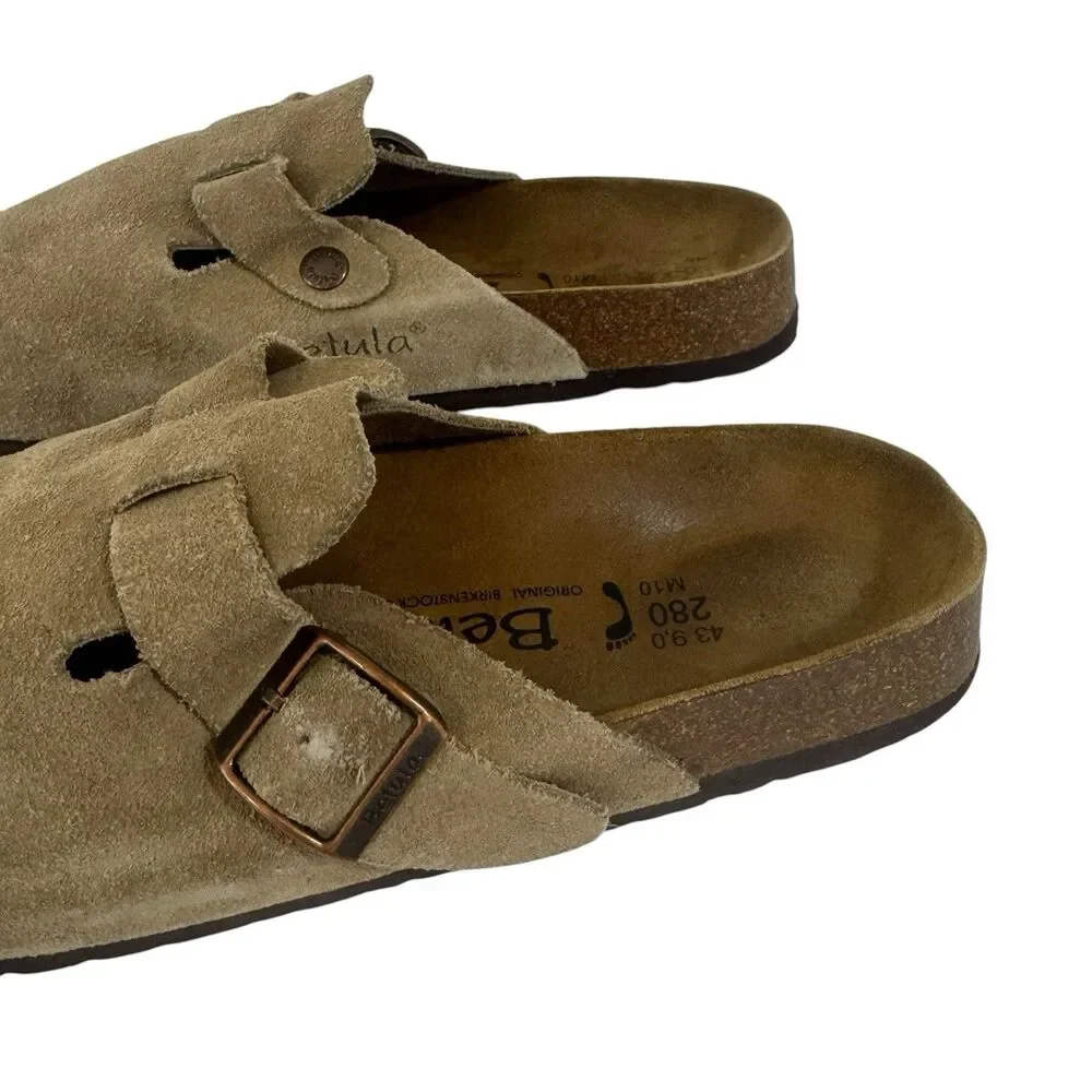 Birkenstock Betula Boston Clogs 10 US 43 EU NARROW Mules Brown Suede Mens READ